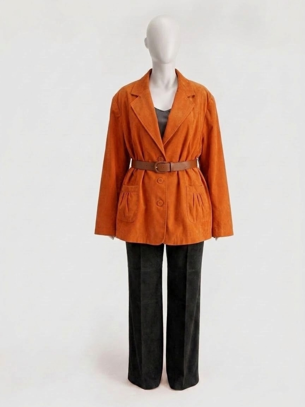 Vintage Jessica Autumn Orange Faux Suede Blazer Jacket Women’s 18W